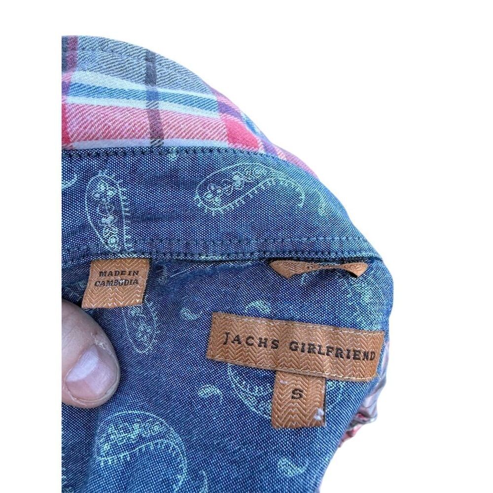 Jachs Girlfriend Plaid Pearl Snap Shirt Small - Picture 8 of 8